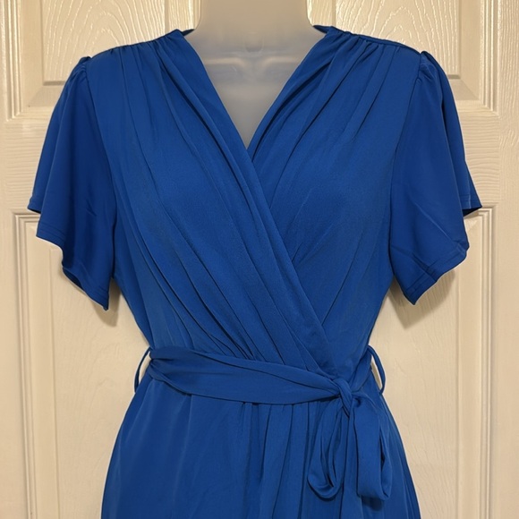 Grace Karin Faux Wrap Dress Flutter Sleeve Size S - Picture 5 of 11